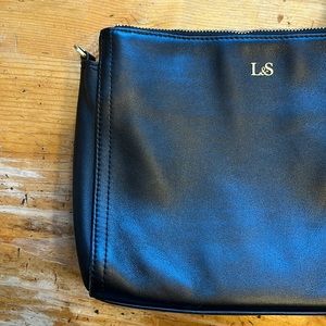 Small Black Leather Purse with Storage!